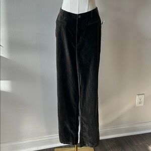 Nwt Womens Brown Velvet Mid‎ Rise Dark Academia Preppy Straight Trousers Size 12